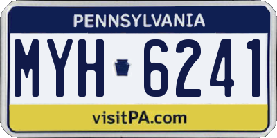 PA license plate MYH6241