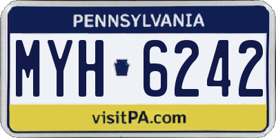 PA license plate MYH6242