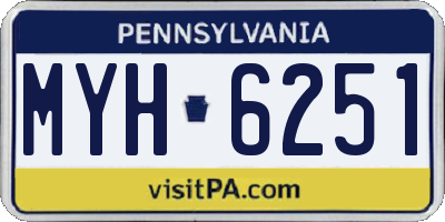 PA license plate MYH6251