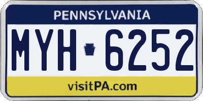 PA license plate MYH6252