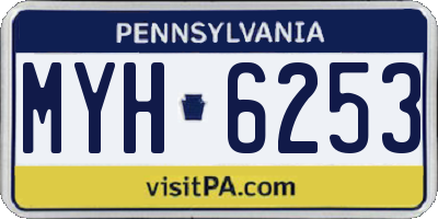 PA license plate MYH6253