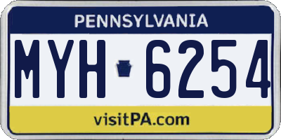 PA license plate MYH6254