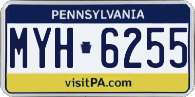 PA license plate MYH6255