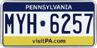 PA license plate MYH6257