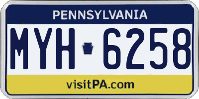 PA license plate MYH6258