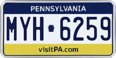 PA license plate MYH6259