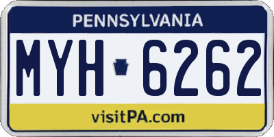PA license plate MYH6262