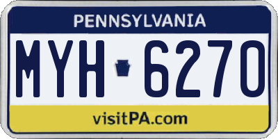 PA license plate MYH6270