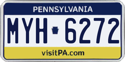 PA license plate MYH6272