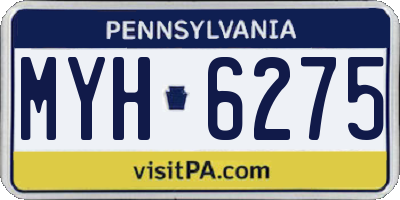PA license plate MYH6275