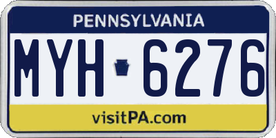 PA license plate MYH6276