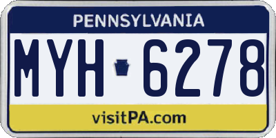 PA license plate MYH6278