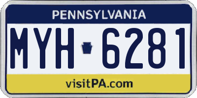 PA license plate MYH6281