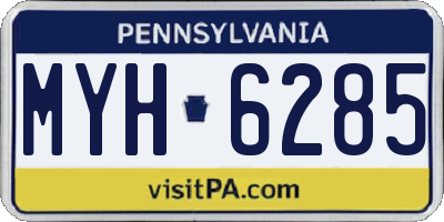 PA license plate MYH6285