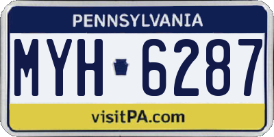 PA license plate MYH6287