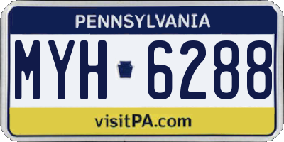 PA license plate MYH6288