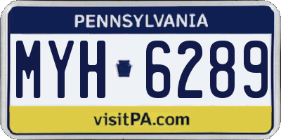 PA license plate MYH6289