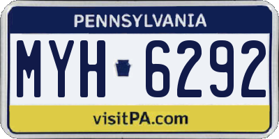 PA license plate MYH6292