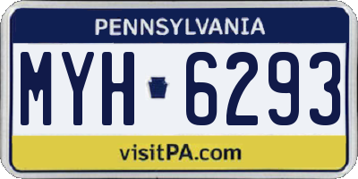 PA license plate MYH6293