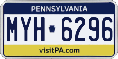 PA license plate MYH6296