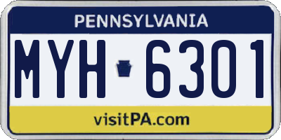 PA license plate MYH6301