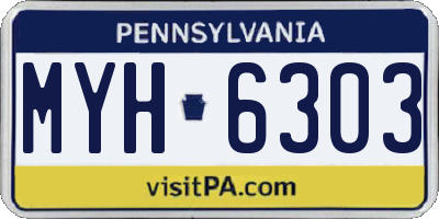 PA license plate MYH6303