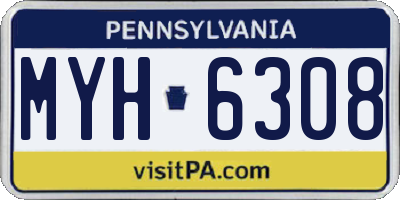 PA license plate MYH6308