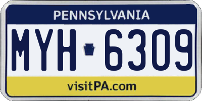 PA license plate MYH6309