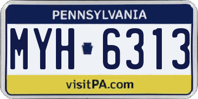 PA license plate MYH6313