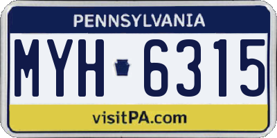 PA license plate MYH6315