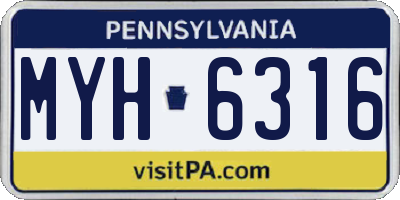 PA license plate MYH6316