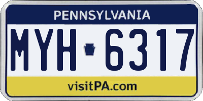 PA license plate MYH6317