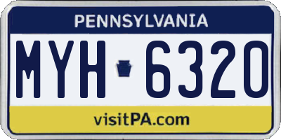 PA license plate MYH6320