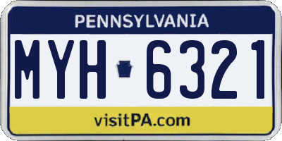 PA license plate MYH6321