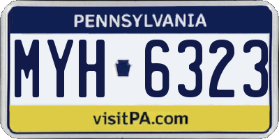 PA license plate MYH6323