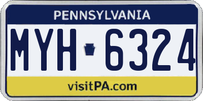 PA license plate MYH6324