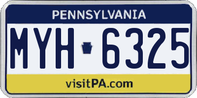 PA license plate MYH6325
