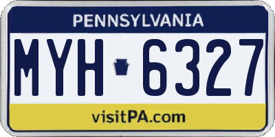 PA license plate MYH6327