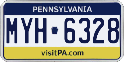 PA license plate MYH6328