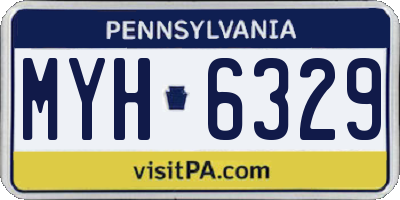 PA license plate MYH6329