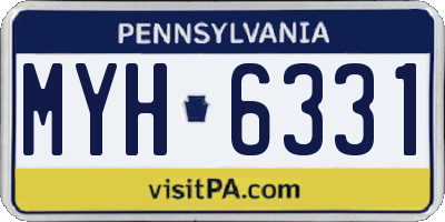 PA license plate MYH6331