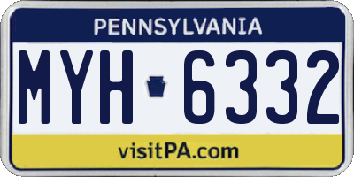 PA license plate MYH6332