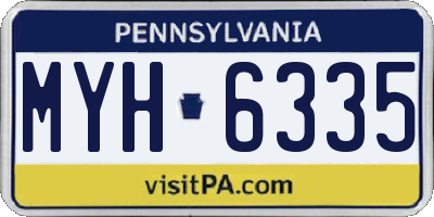 PA license plate MYH6335