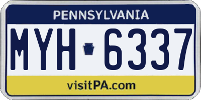 PA license plate MYH6337