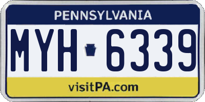 PA license plate MYH6339
