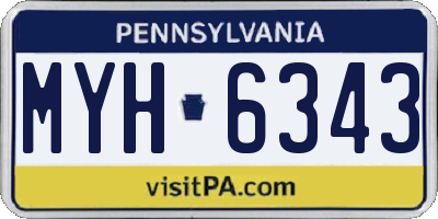 PA license plate MYH6343