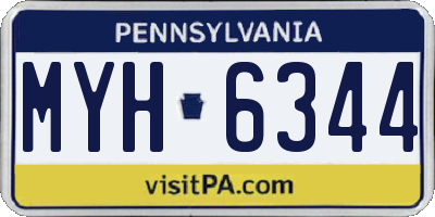 PA license plate MYH6344