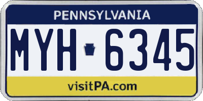 PA license plate MYH6345