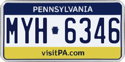 PA license plate MYH6346