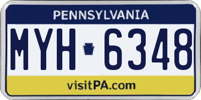 PA license plate MYH6348